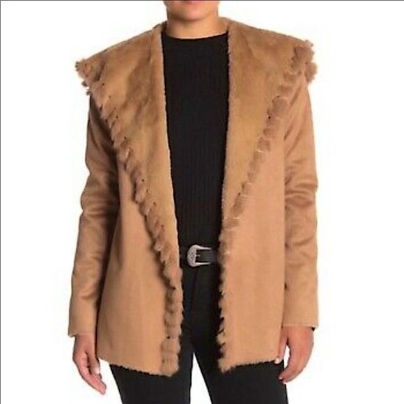 Love Token carmel faux fur and fur coat - Picture 2 of 9